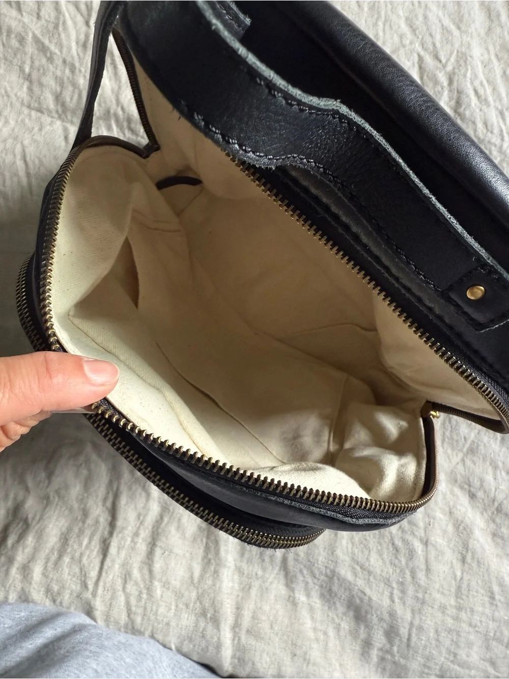 Margot Kimmie Black Pebbled Leather Backpack Gold Hardware